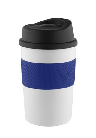 Metmaxx® Thermobecher "CremaCoffeeHouse" weiß/Ring blau