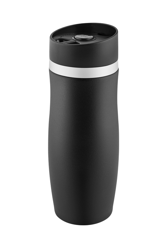 Metmaxx® Thermobecher "CremaExtensaNero" schwarz/Ring weiß