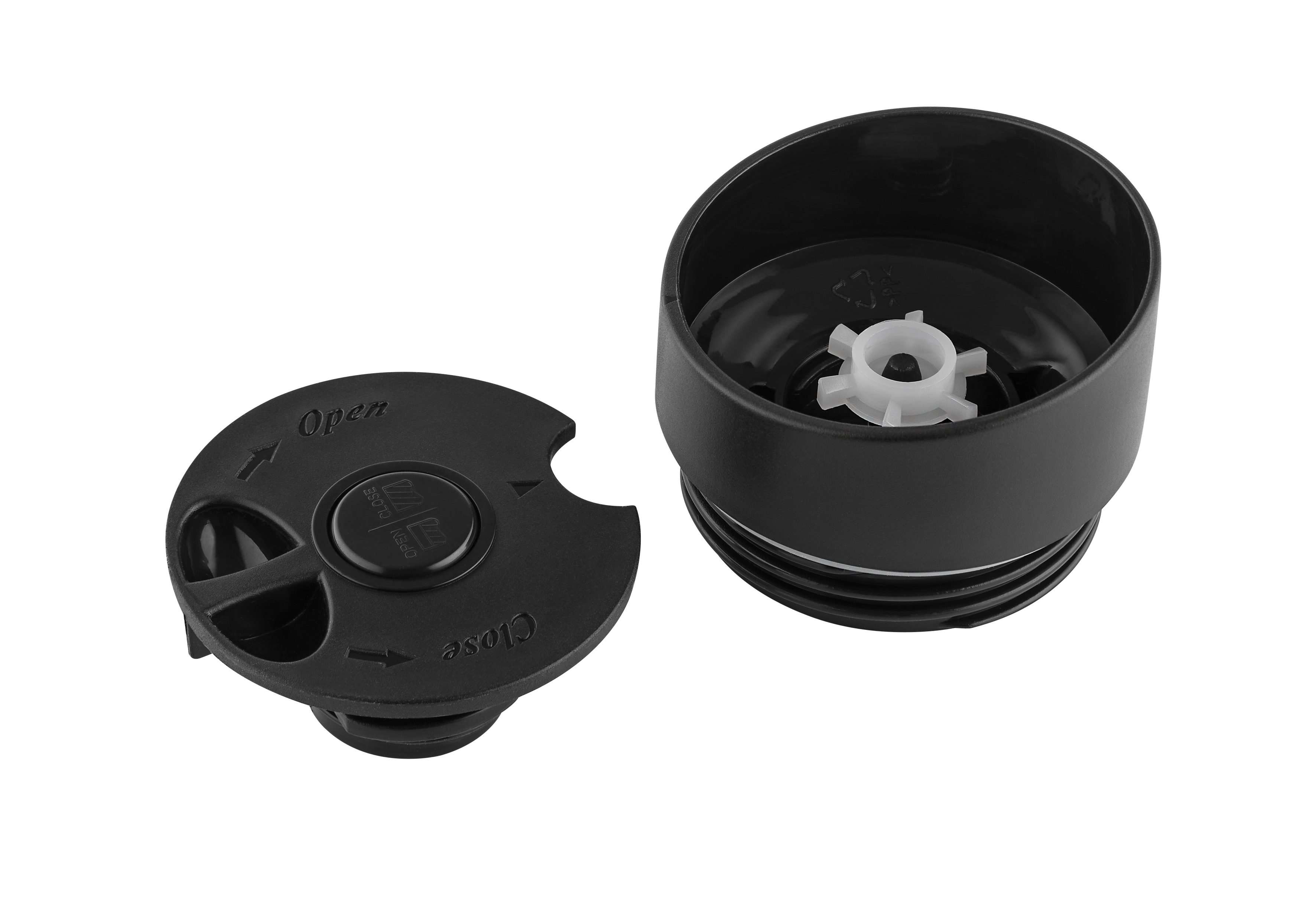 Metmaxx® Thermobecher "CremaExtensaNero" schwarz/Ring blau