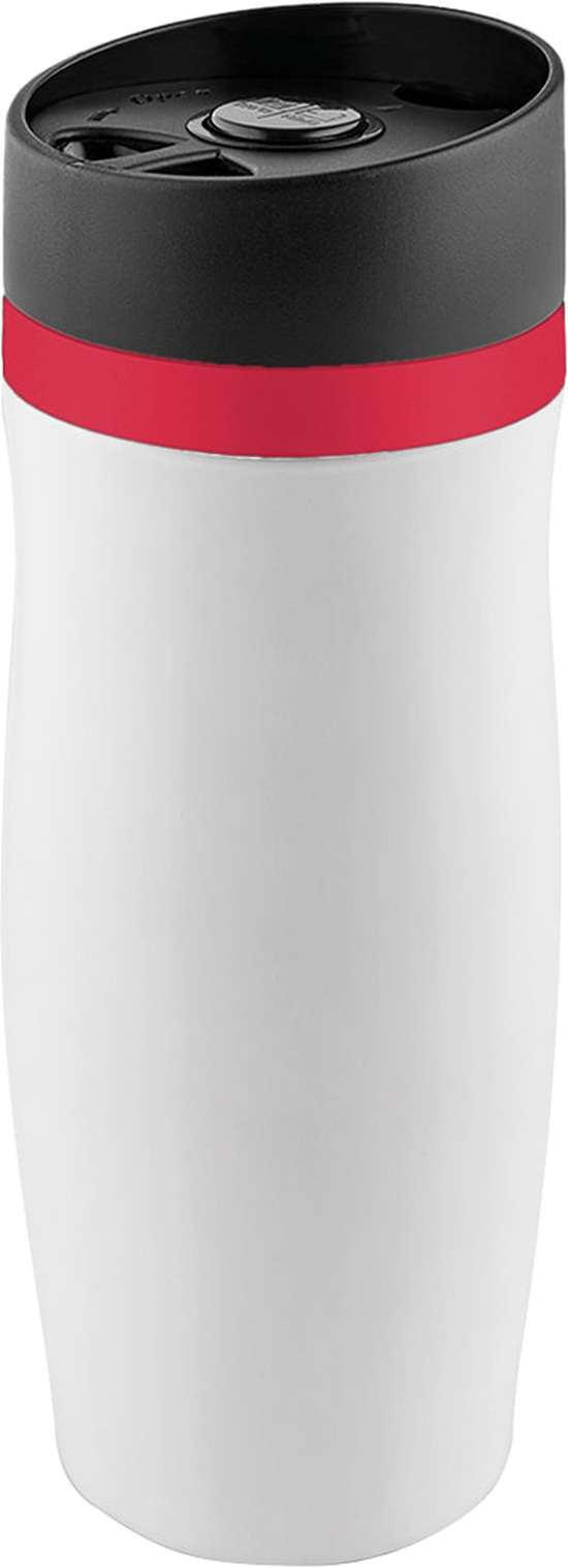 Metmaxx® Thermobecher "CremaExtensa" weiß/Ring rot