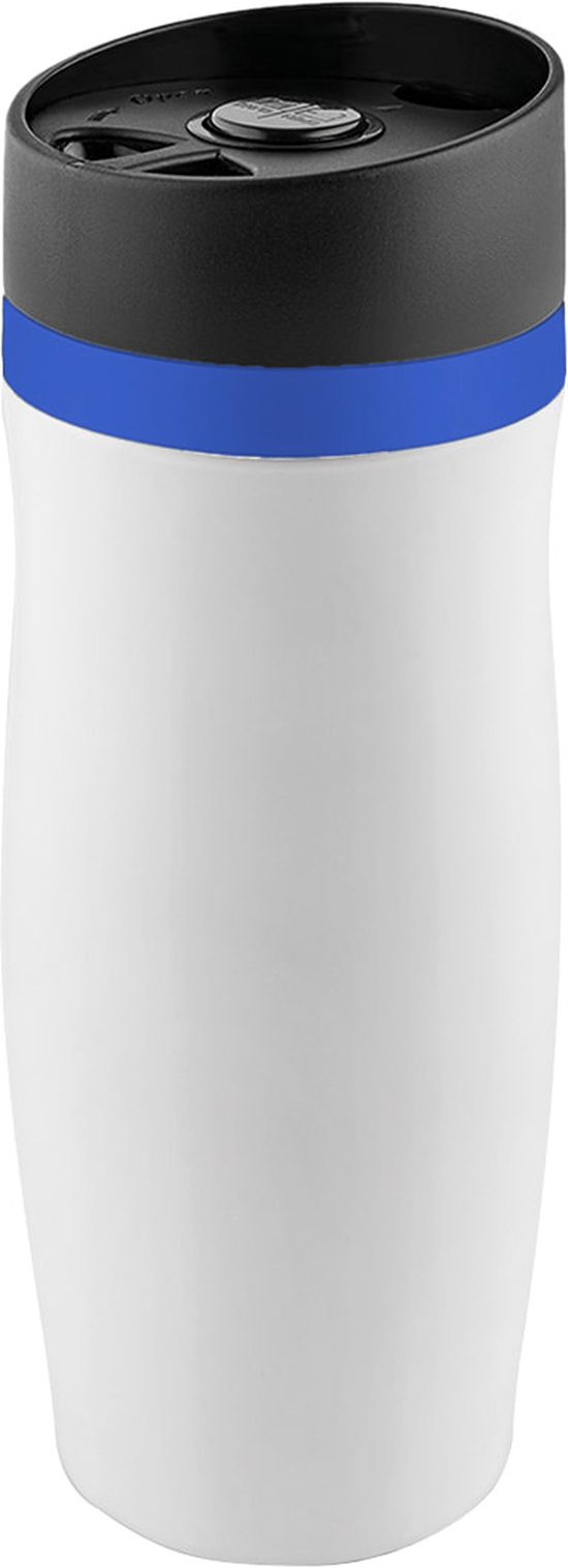 Metmaxx® Thermobecher "CremaExtensa" weiß/Ring blau
