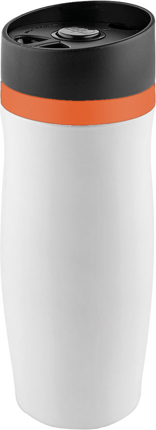 Metmaxx® Thermobecher "CremaExtensa" weiß/Ring orange