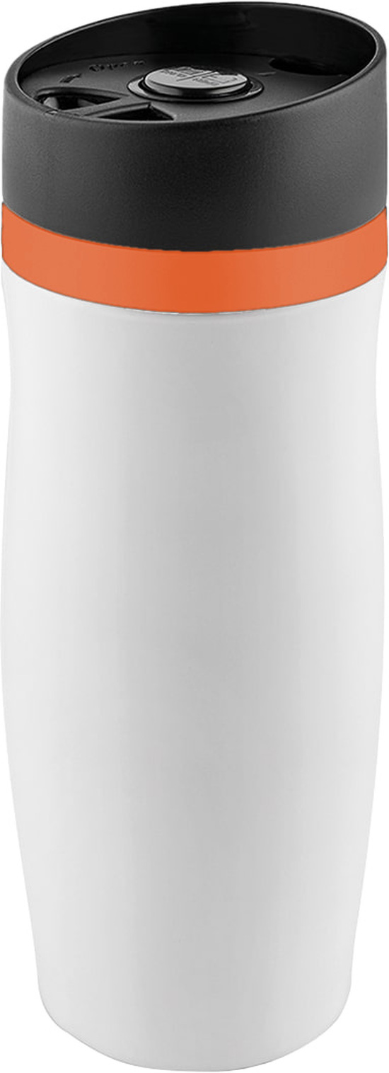 Metmaxx® Thermobecher "CremaExtensa" weiß/Ring orange