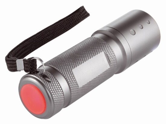 Metmaxx® LED MegaBeam Taschenlampe "Safe2GoCompact" titan