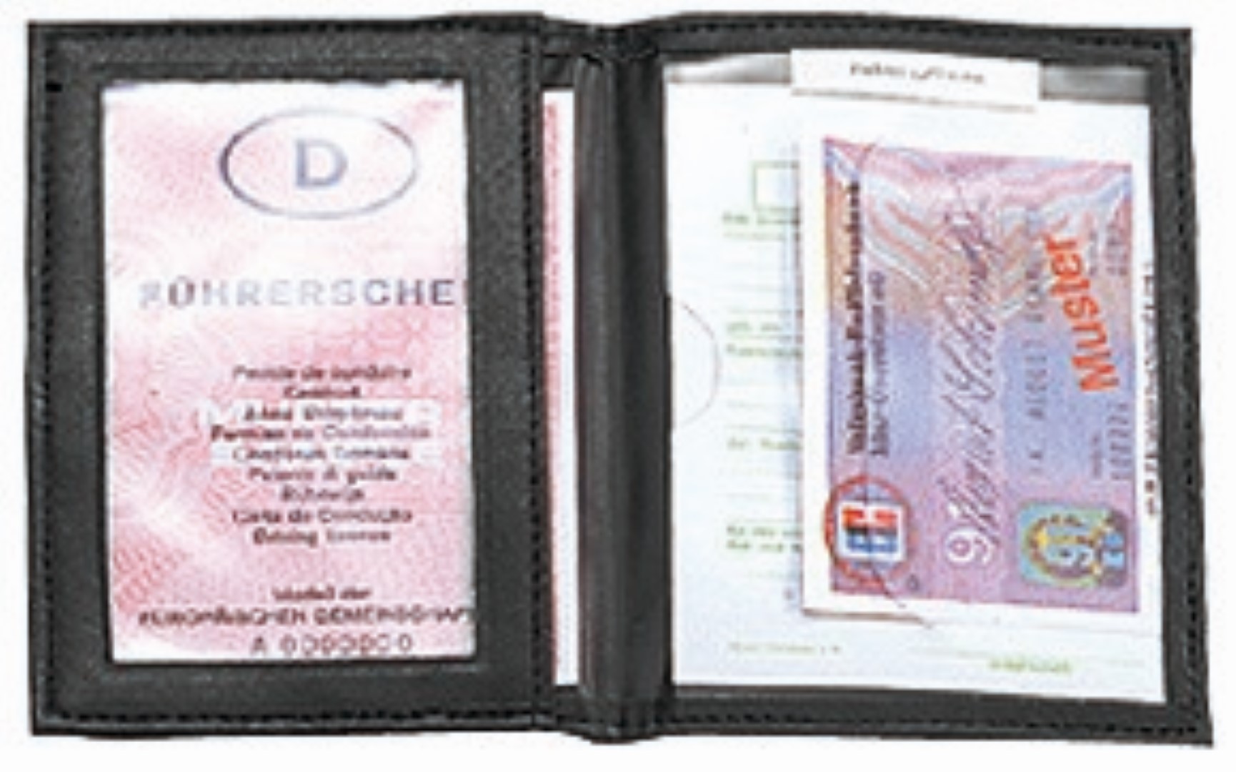 CreativDesign® Ausweistasche "CD" schwarz/rot