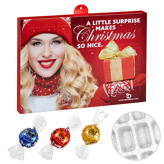 Premium Marken-Adventskalender mit Lindt Lindor Kugel Mix