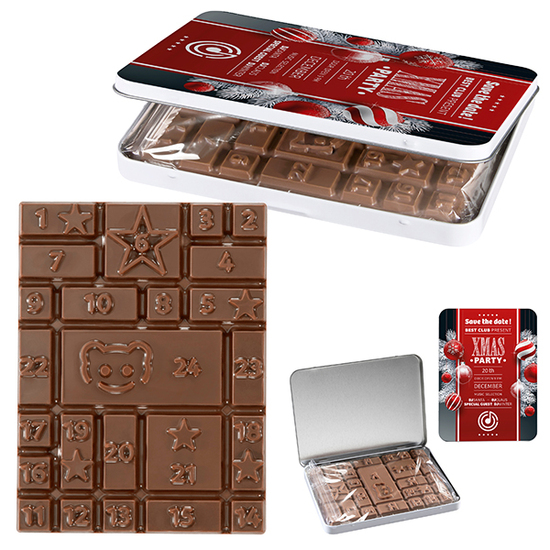 Adventskalender MINI Dekordose - Standard-Adventskalender-Schokoladentafel