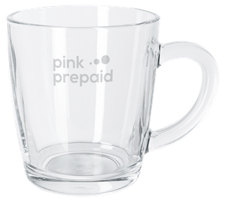 SND Glasbecher mit Ätzweißdruck