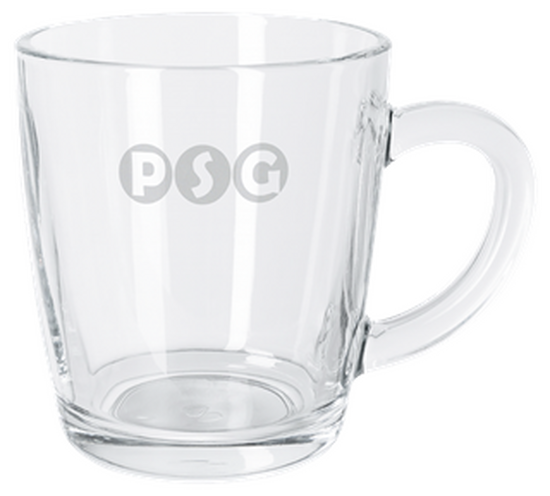 SND Glasbecher mit Ätzweißdruck