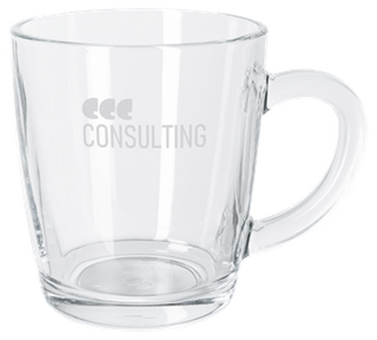 SND Glasbecher mit Ätzweißdruck