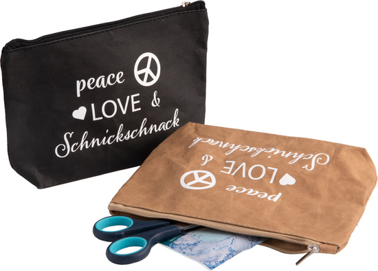 Ziptasche aus Waschpapier in Lederoptik