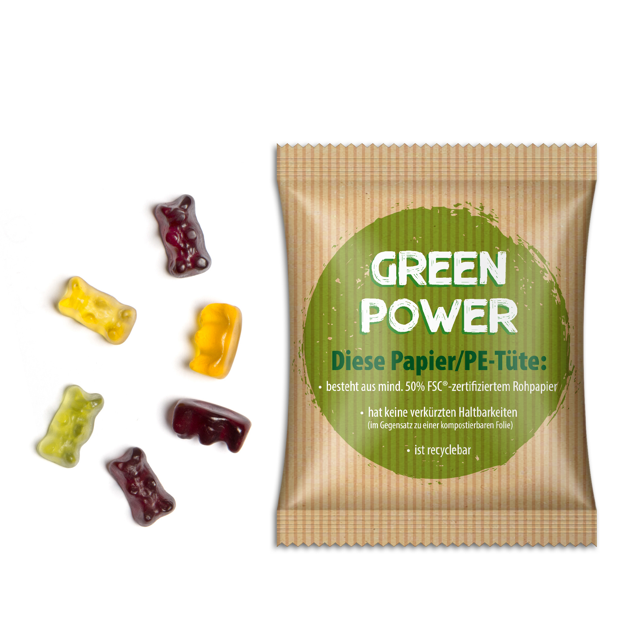 Fruchtsaftbärchen im Werbetütchen
