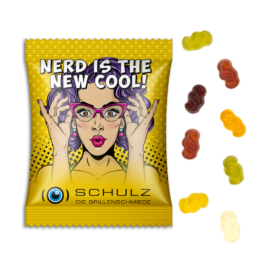 Fruchtgummi Standardformen, ca. 70 x 90 mm, 15 g, Standard-Folie transparent - Paragraph