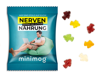 Fruchtgummi Standardformen, ca. 70 x 90 mm, 15 g, transparente kompostierbare Folie - Flugzeug