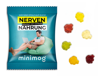 Fruchtgummi Standardformen, ca. 60 x 90 mm, 10 g, transparente kompostierbare Folie - Fisch
