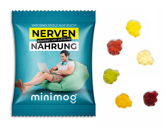 Fruchtgummi Standardformen, ca. 70 x 90 mm, 15 g, transparente kompostierbare Folie - Fisch