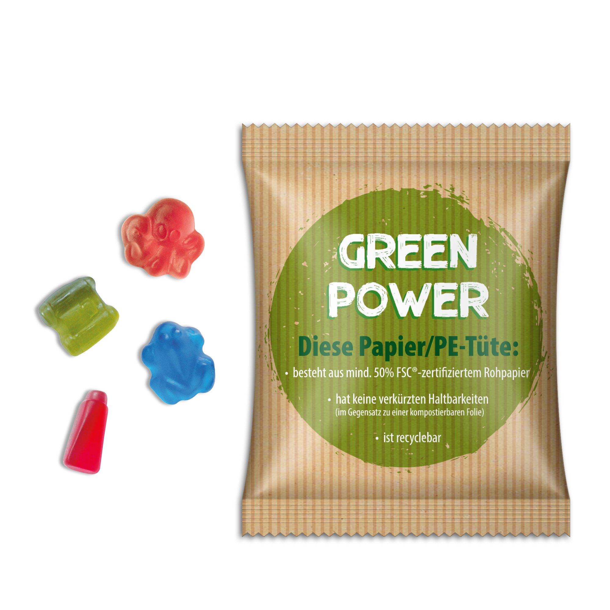 Fruchtgummi Sonderformen - Cyclepaper weiß / 10 g