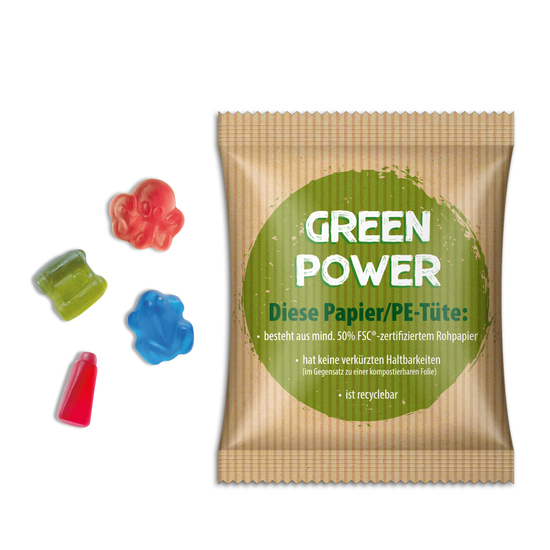 Fruchtgummi Sonderformen, ca. 70 x 90 mm, 15 g, Cyclepaper weiß - Fruchtgummi Sonderformen