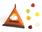Mini Tetraeder Fruchtgummi, ca. 75 x 60 mm, 10 g, Standard-Folie transparent - Haus