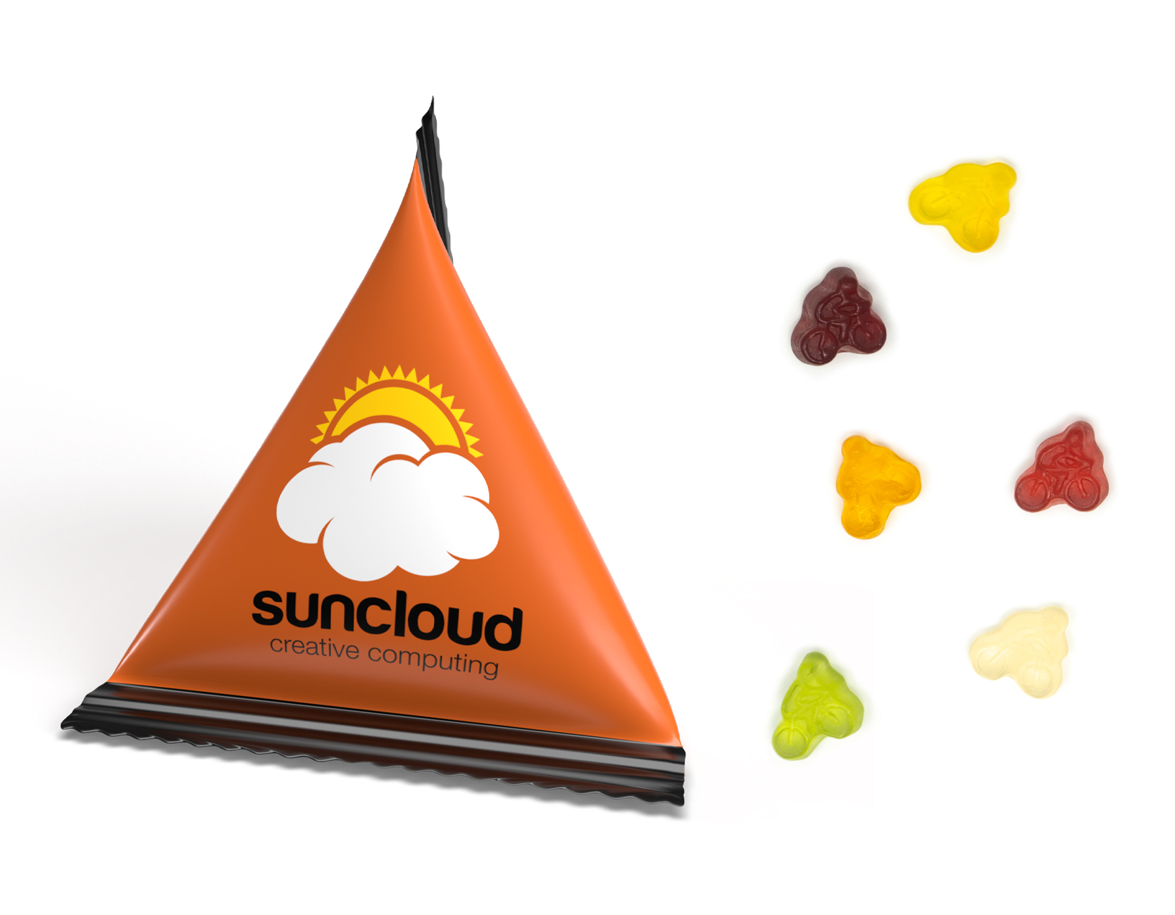 Mini Tetraeder Fruchtgummi