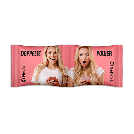 TwinSet, ca. 160 x 60 mm, 10 g, Standard-Folie weiß - Gummibärchen