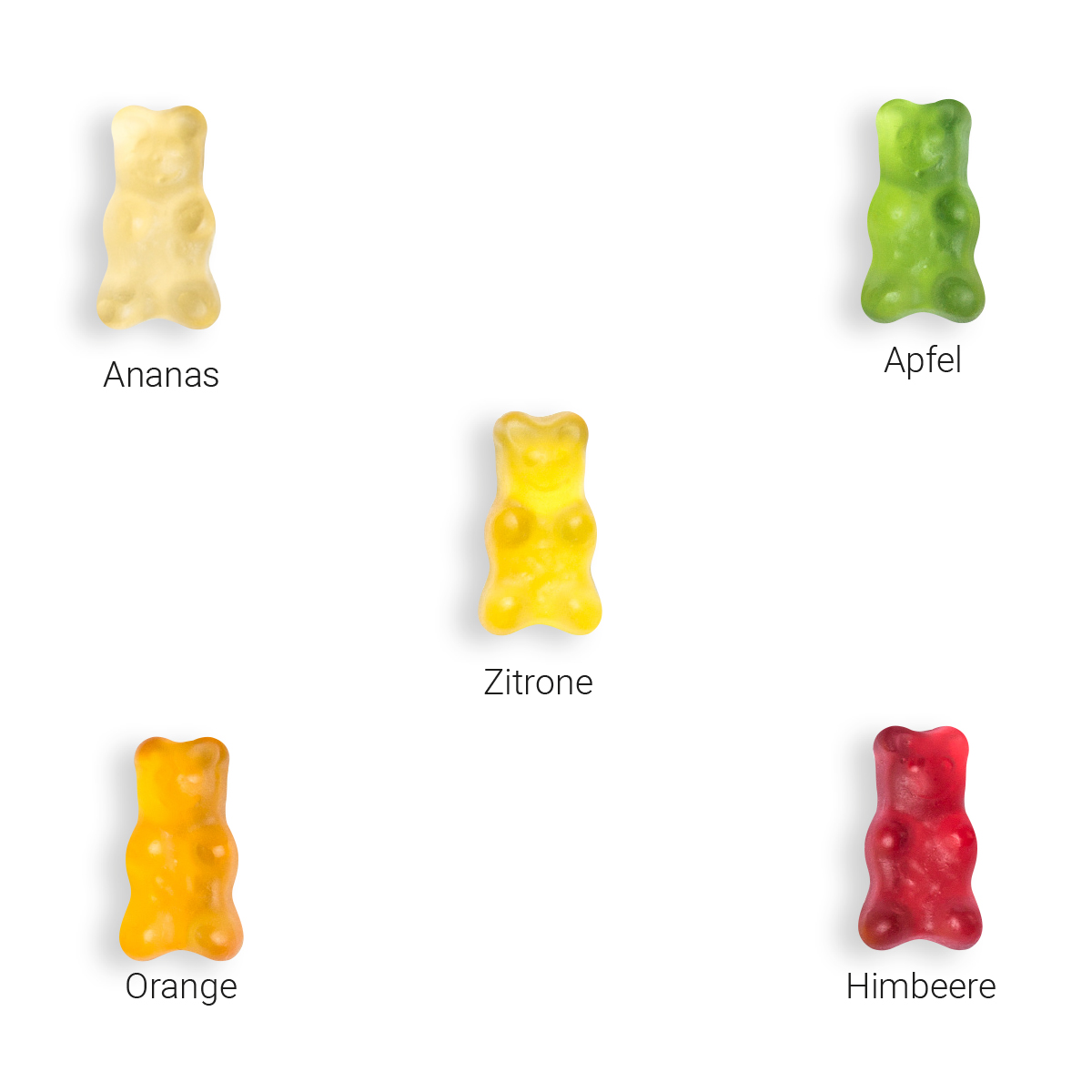 TwinSet, ca. 160 x 60 mm, 10 g, weiße kompostierbare Folie - Gummibärchen