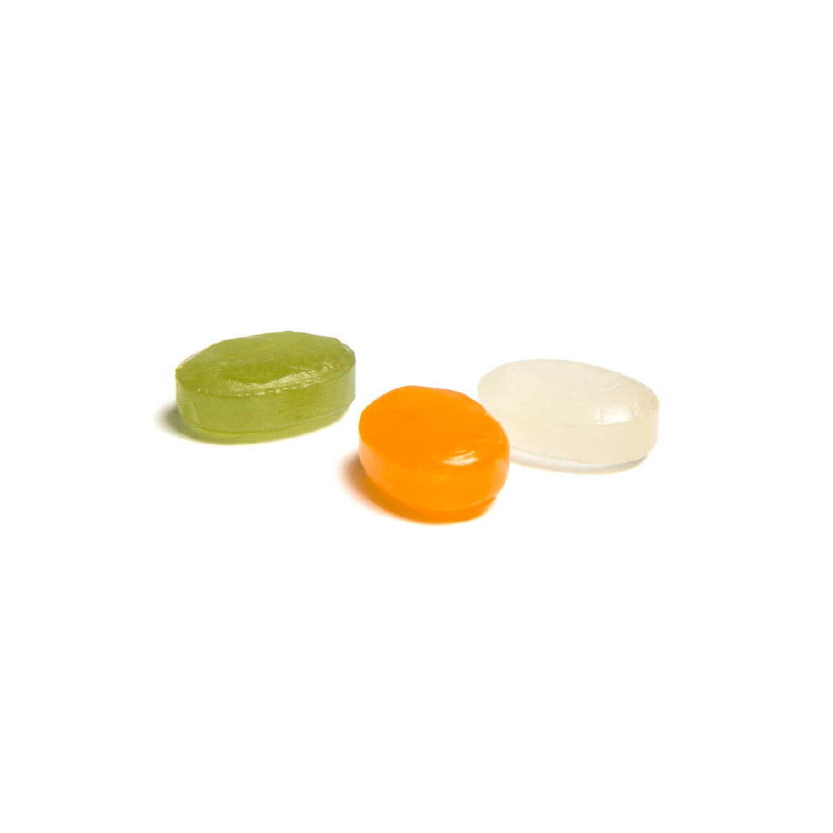 Bonbons im Flowpack, ca. 54 x 24 mm, 3 g, Standard-Folie weiß - Pfefferminz