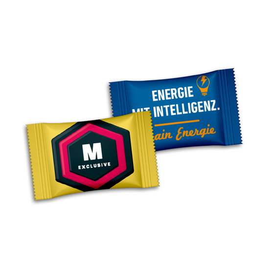 Pfefferminztabletten im Flowpack, ca. 54 x 30 mm, 3 g, Standard-Folie weiß - Pfefferminz