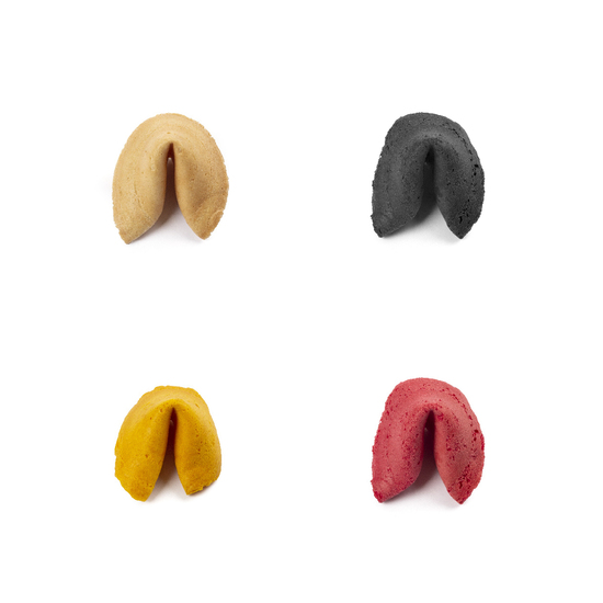 Glückskekse mit Werbekärtchen, ca. 69 x 110 mm, 6 g, Standard-Folie transparent - Natur