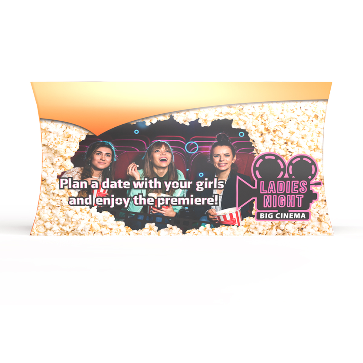 Mikrowellen-Popcorn in Werbekartonage, ca. 194 x 109 mm, 90 g,  - süßes Popcorn