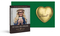 Werbekarte mit Lindt Schokoladen Herz 20 g, ca. 88 x 68 x 13 mm, 20 g, goldenes Herz -