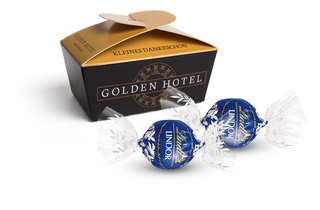 Lindt Werbeballotin, ca. 42 x 77 x 45 mm, 25 g,  - Lindt Lindor: Schokolade Feinherb