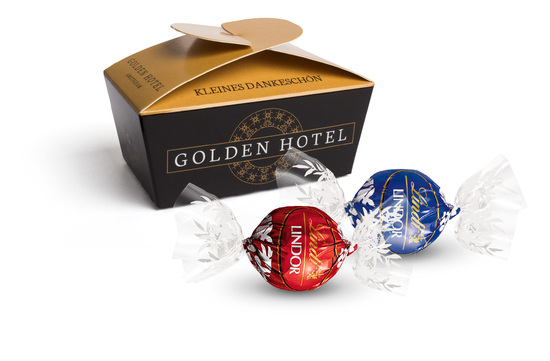 Lindt Werbeballotin, ca. 42 x 77 x 45 mm, 25 g,  - Lindt Lindor: Gemischt