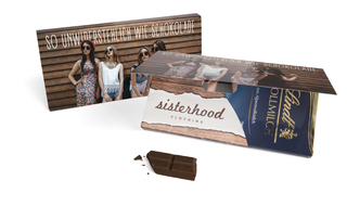 Lindt Schokoladentafel in Mailingmappe, ca. 163 x 80 x 12 mm, 100 g,  - Zartbitterschokolade