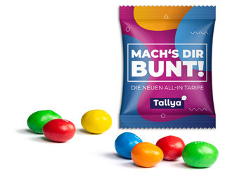 M&M's Peanuts im Werbetütchen, ca. 70 x 90 mm, 10 g, Standard-Folie weiß -
