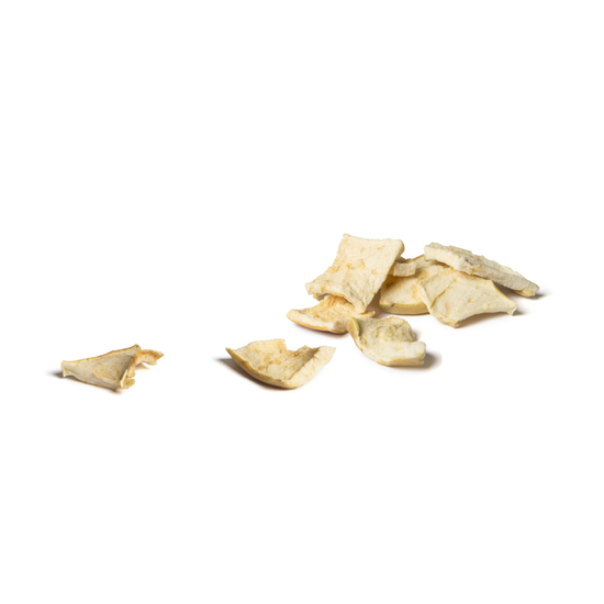 Apfelchips, ca. 90 x 165 mm, 15 g, Papier/PE-Verbundfolie weiß -