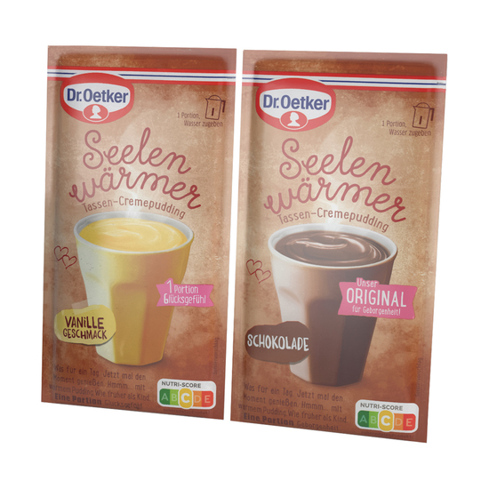 Dr. Oetker Tassenpudding in Mailingmappe, ca. 177 x 92 x 12,5 mm, 59 g,  - Schoko