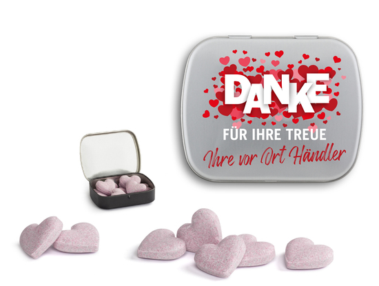 Brauseherzen in Mini Nostalgiedose