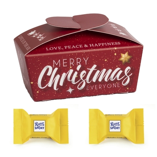 Xmas Ballotin, ca. 77 x 42 x 45 mm, 16 g,  - Ritter Sport: Schoko Crisp