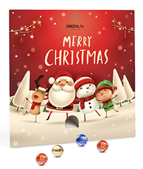 Lindt Lindor Adventsspender "Quadrat", ca. 226 x 226 x 47 mm, 115 g,  -