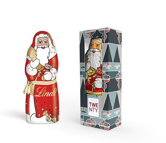 Lindt Schoko Nikolaus in Vollkartonage, ca. 50 x 138,5 x 34,5 mm, 70 g ,  -