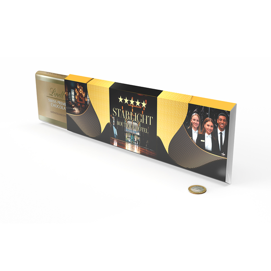 Lindt Alpenvollmilch Extra Tafel im Werbeschuber, ca. 300 x 95 x 13 mm, 300 g,  -