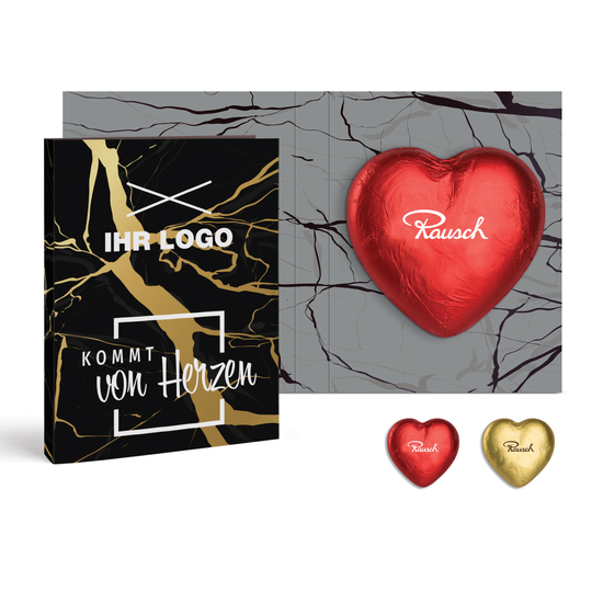 Rausch Plantagen Schokoladen-Herz in Klappkarte groß
