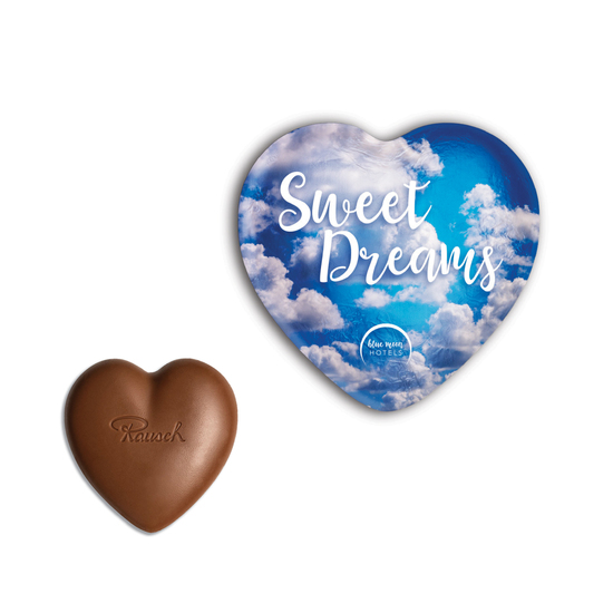 Rausch Plantagen Schokoladen-Herz im individuellen Alu-Wickler