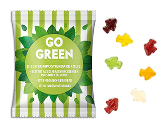 Fruchtgummi Standardformen 15 g Flugzeug transparente kompostierbare Folie