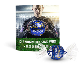 Lindt Lindor Kugel in Werbekartonage 15,7 g Schokolade Feinherb Quadratform