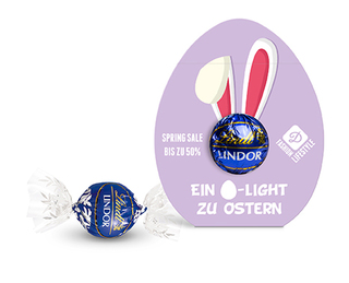 Lindt Lindor Kugel in Werbekartonage "Osterei" 12.5 g Schokolade feinherb Kartonage