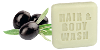 Festes Duschgel 'body & hair' in Pergament