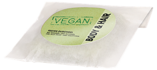 Festes Duschgel 'body & hair' in Pergament