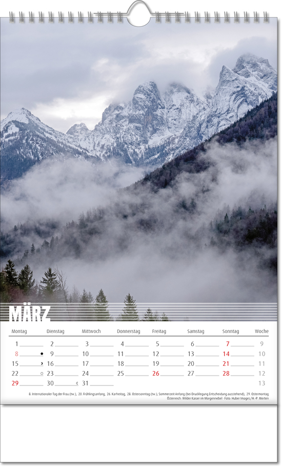 Bildkalender Bergwelten, Wire